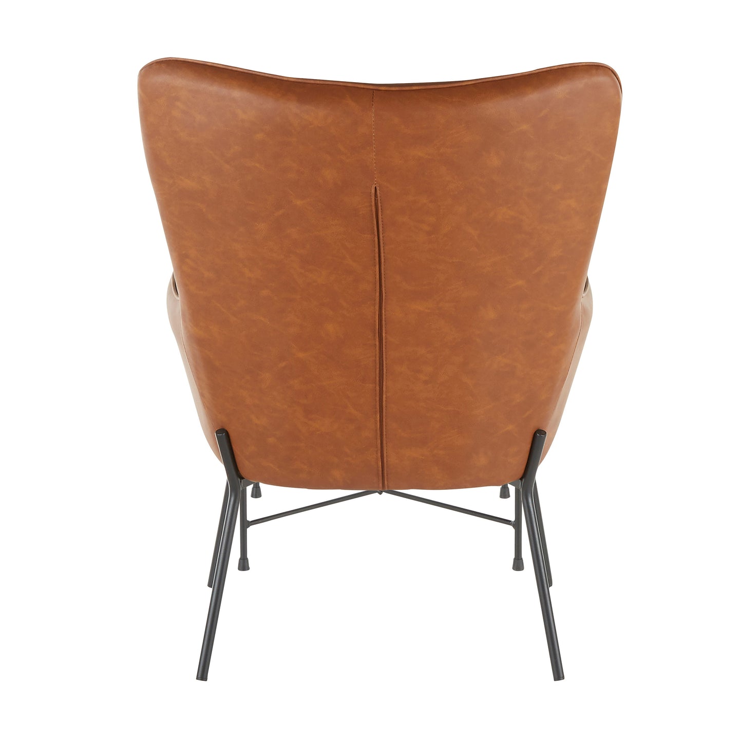 Izzy - Industrial Lounge Chair / Ottoman Set - Black / Camel