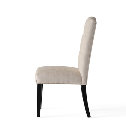 Harriet - Tufted Dining Chairs Upholstered With Solid Wood Frame (Set of 2) - Ivory