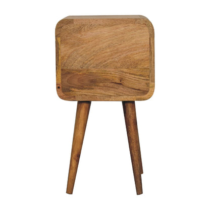 Mini Curved Nightstand - Oak