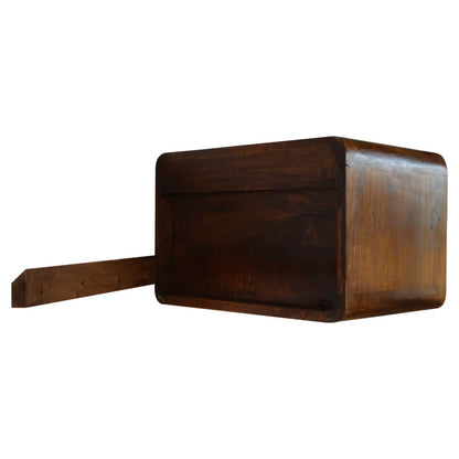 Curve Floating Bedside Table - Chestnut