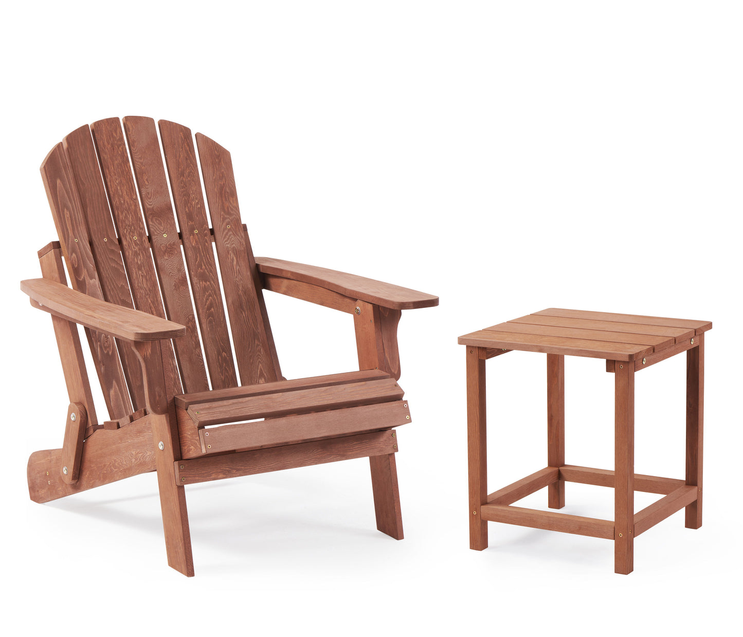 Oversize Outdoor Folding Adirondack Chair, Patio Chair For Garden Backyard Porch Pool Deck Firepit - Coffee