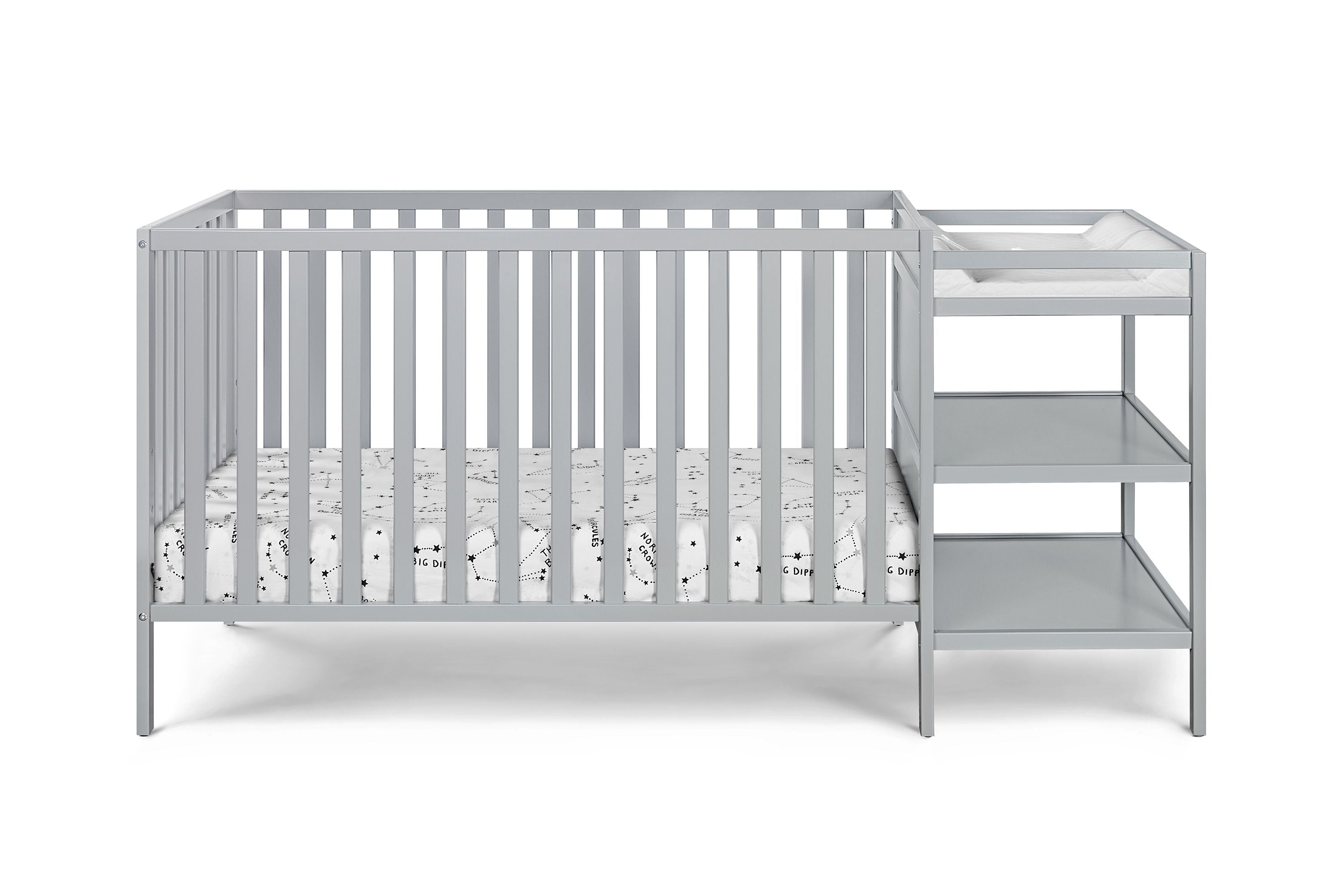 Palmer - 3 In 1 Convertible Crib, Changer Combo - Gray
