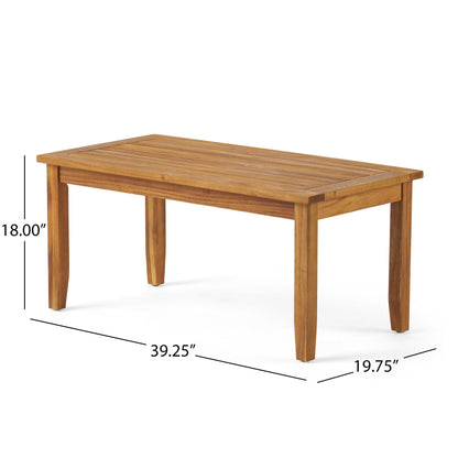 Outdoor Chat Set With Coffee Table And Loveseat - Teak