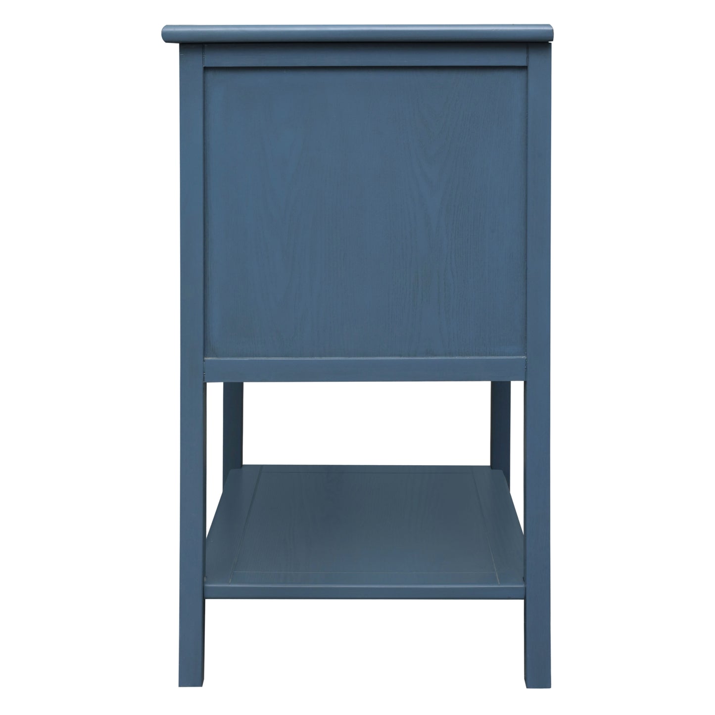 2 Drawer Side Table, American Style, End Table, Suitable For Bedroom - Blue