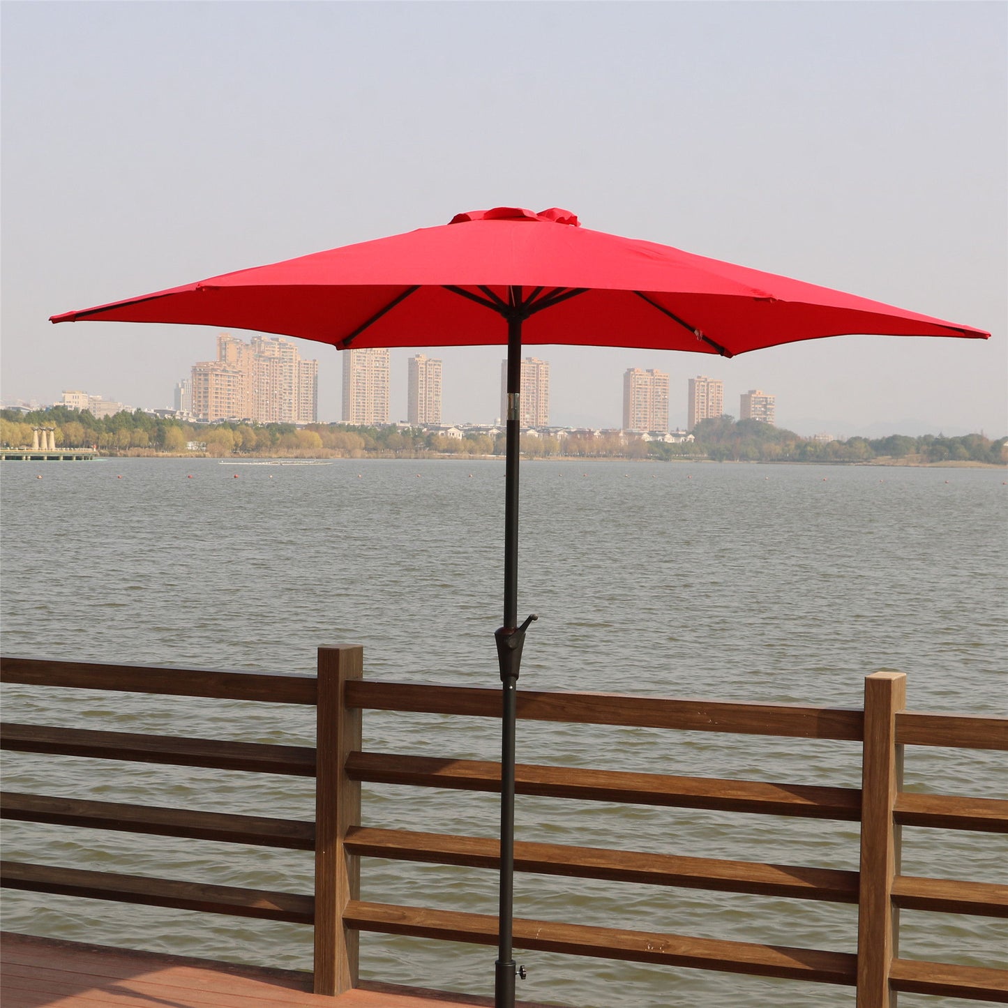 9' Pole Umbrella With Carry Bag - Red