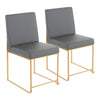 Fuji - Contemporary High Back Dining Chair (Set of 2) - Gold / Gray