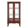 Curio Cabinet Lighted Curio Diapaly Cabinet With Adjustable Shelves And Mirrored Back Panel, Tempered Glass Doors (3 Tier), (E26 Light Bulb Not Included) - Walnut