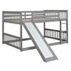 Full Over Full Bunk Bed With Slide And Ladder - Gray