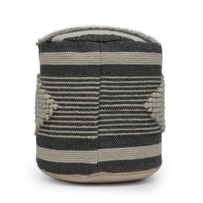 Diamond - Handcrafted Fabric Cylindrical Pouf - Dawn Gray