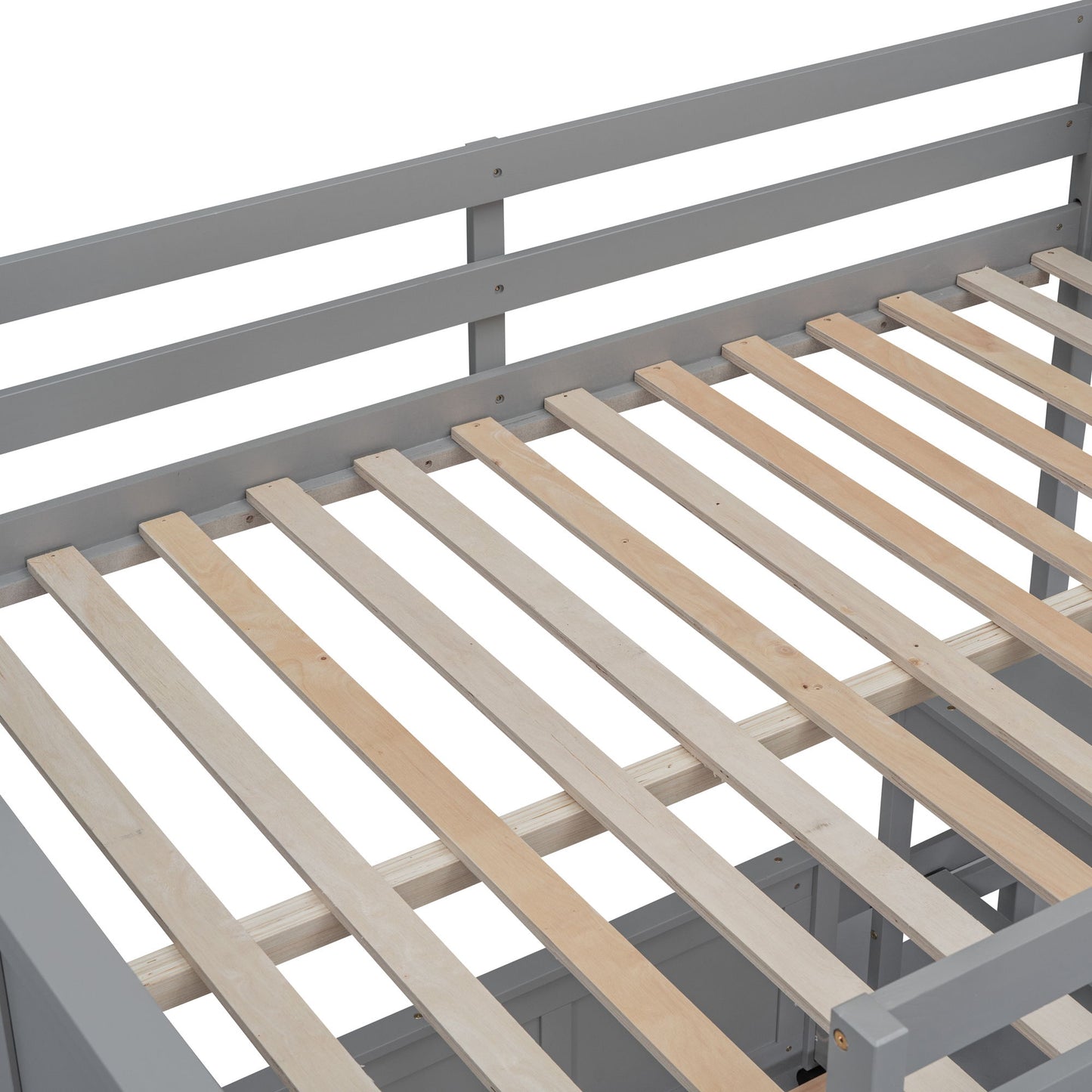 Full Over Full Bunk Bed With Desk - Gray