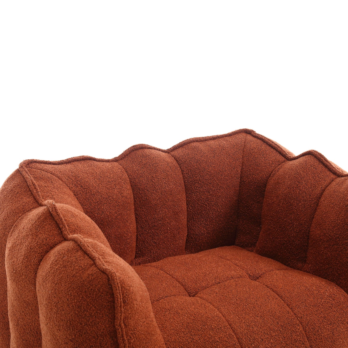 Soft Bean Bag Chair With High Resilient Foam (Chips) - Red / Brown