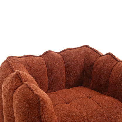 Soft Bean Bag Chair With High Resilient Foam (Chips) - Red / Brown