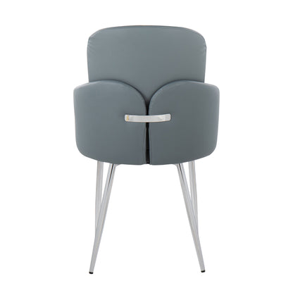 Dahlia - Contemporary Dining Chair (Set of 2) - Chrome / Gray