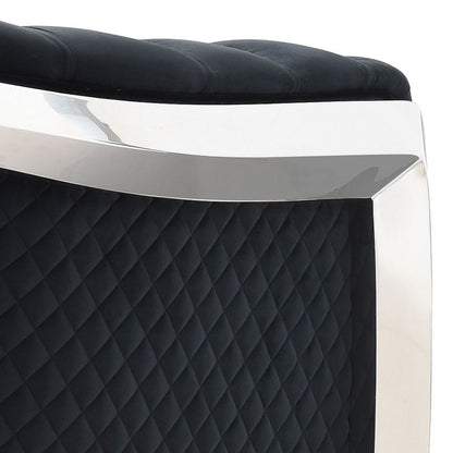 Loveseat With Flared Arms - Black