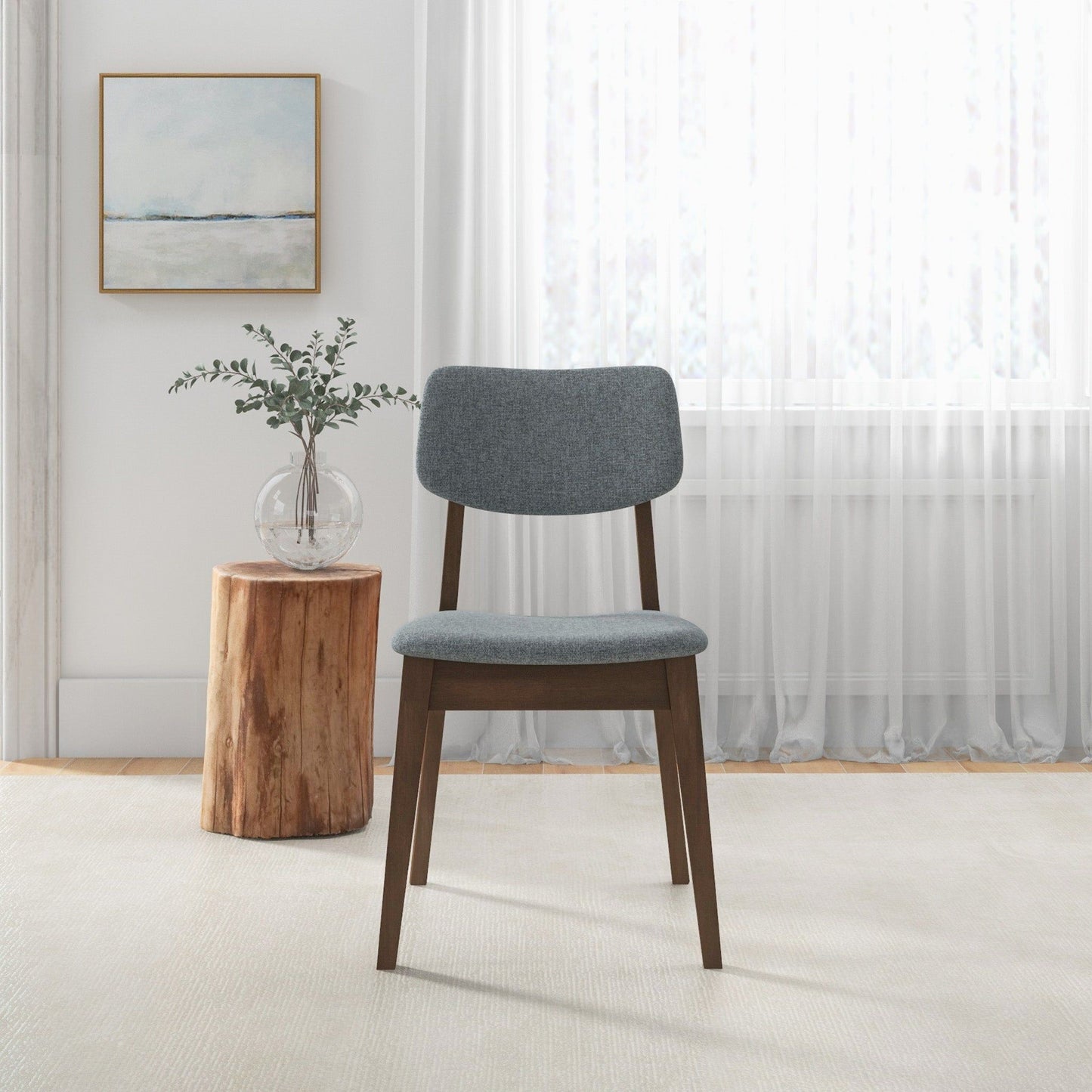 Carlos - Solid Back Side Chair (Set of 2) - Brown / Gray
