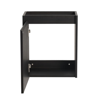 Modern 16" Bathroom Vanity Sink Combo With Ceramic Sink And Cabinet For Small Spaces - Black