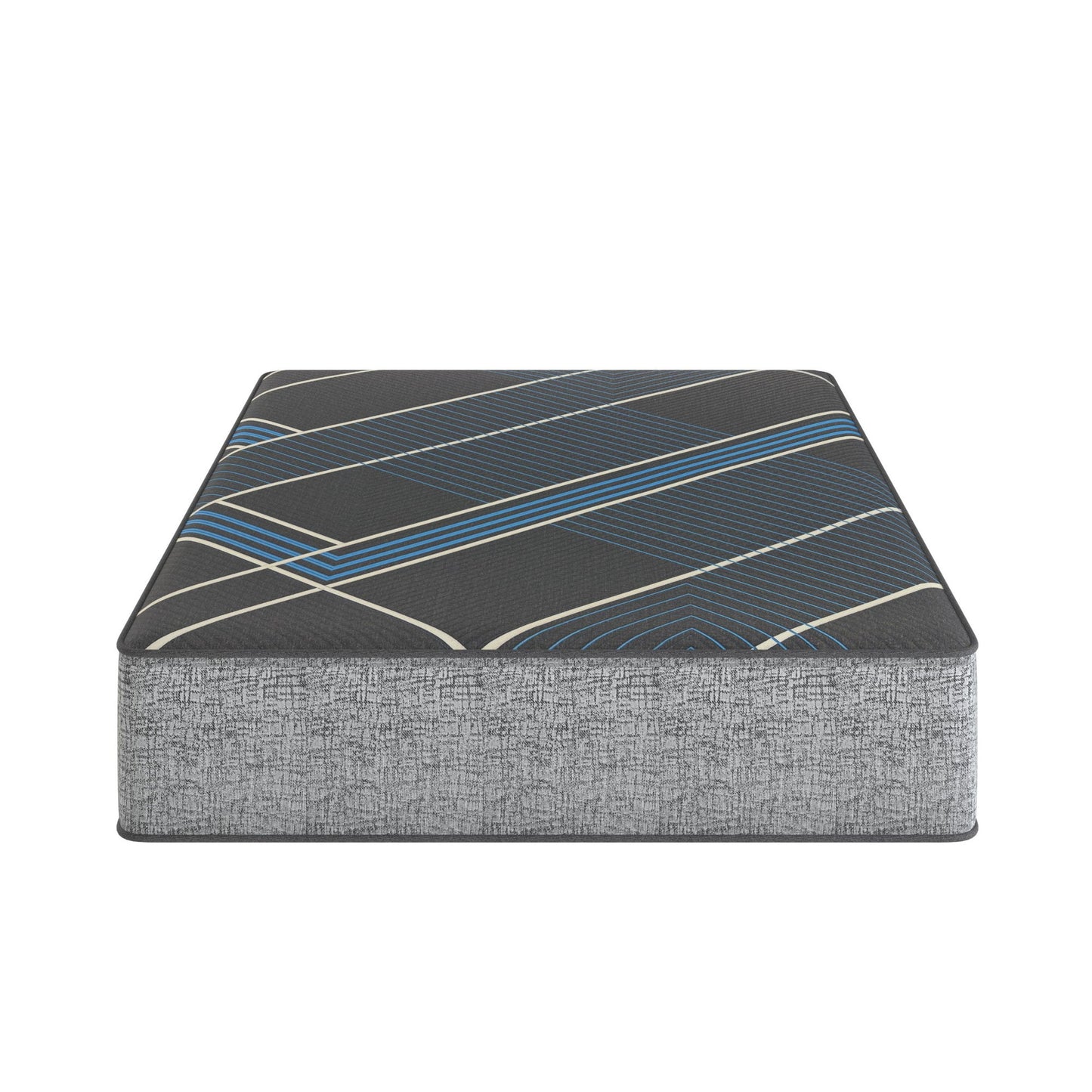 Tempagel - 13" Queen Size Plush Mattress With Dual Cooling - Gray / Blue