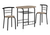 3 Pieces Dining Table Set, Small, Contemporary & Modern - Taupe