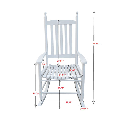 Wooden Porch Rocker Chair, Without Mat - White