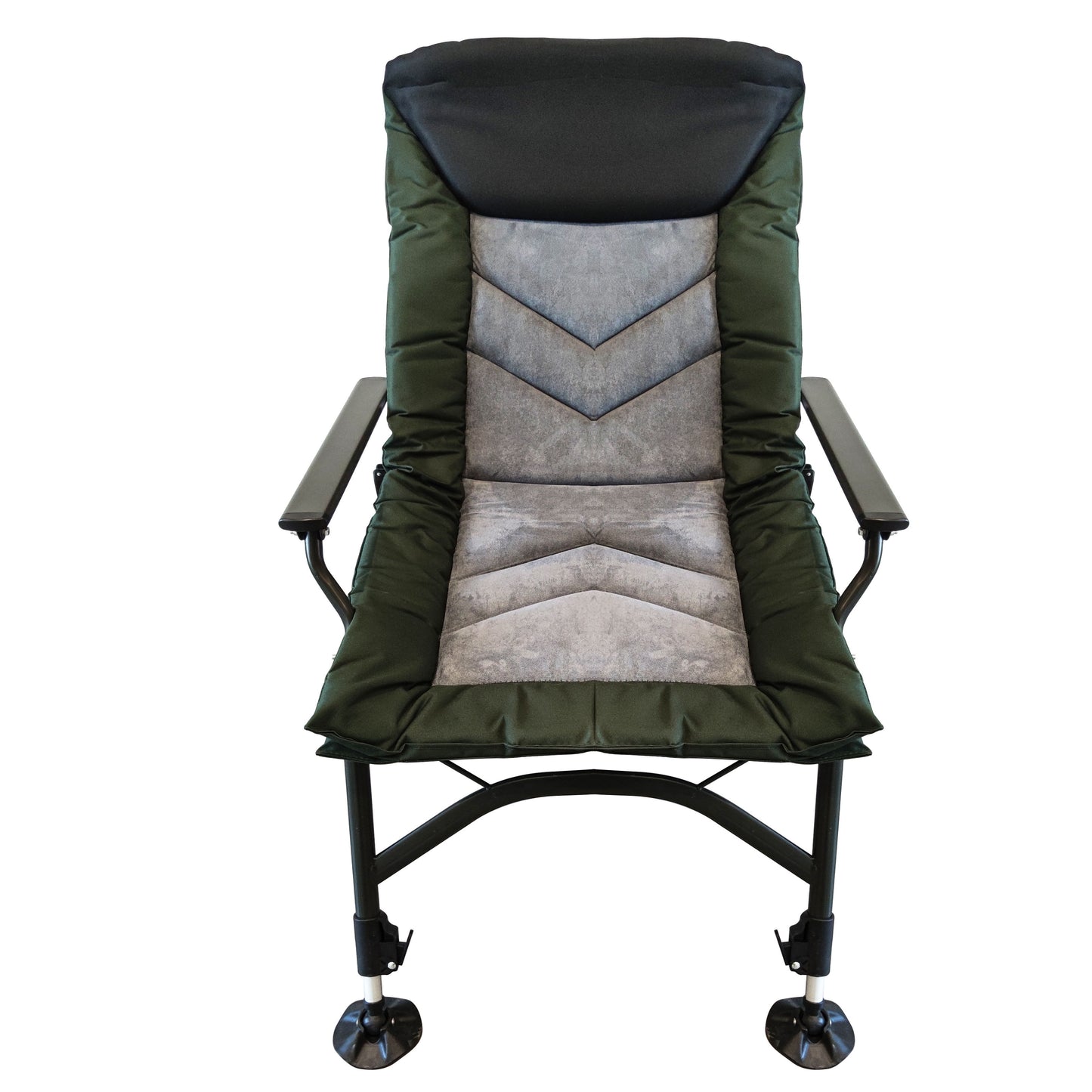 Camping Lounge Chair, Portable Folding Reclining Camping Chair With Adjustable Backrest For Indoor And Outdoor Camping Beach Hiking Fishing - Green / Black