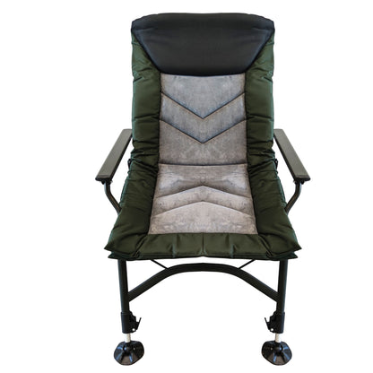 Camping Lounge Chair, Portable Folding Reclining Camping Chair With Adjustable Backrest For Indoor And Outdoor Camping Beach Hiking Fishing - Green / Black