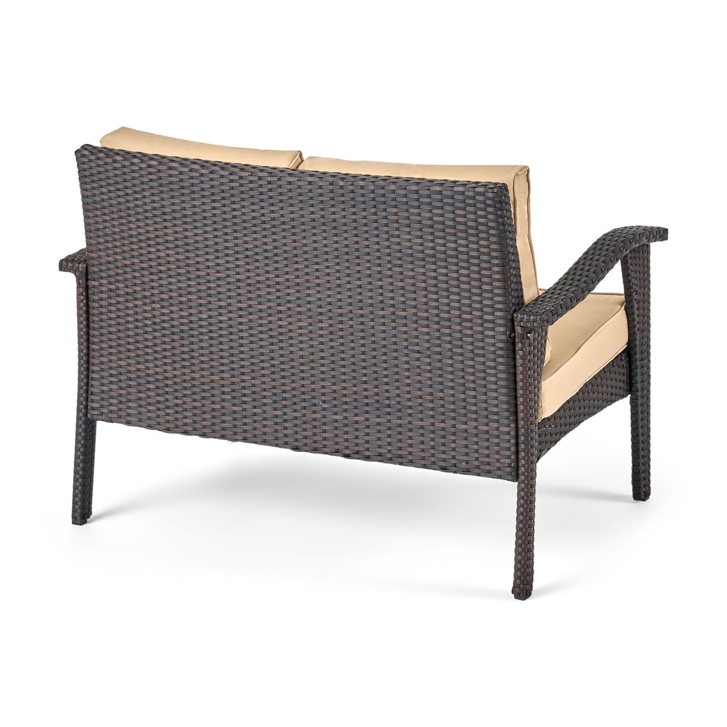 Honolulu - 4 Pieces Wicker Set Outdoor Seating - Brown / Tan With