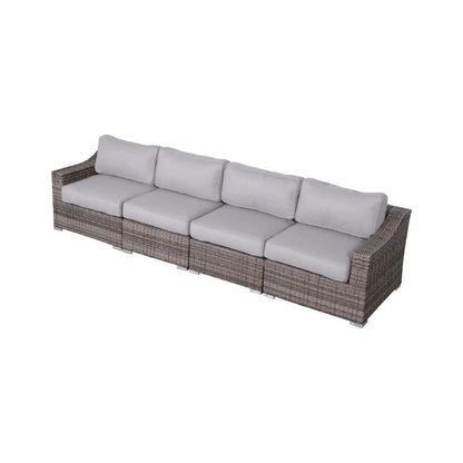 4 Piece Sectional Seating Set With Cushions - Gray Mix
