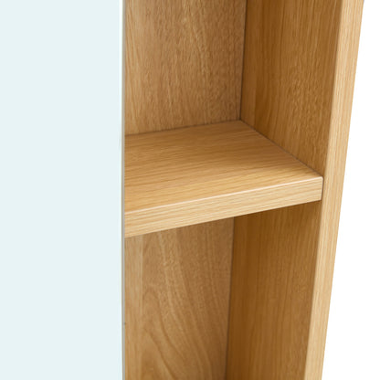 Wall Mounted Bathroom Storage Cabinet With Mirror Door, Medicine Cabinet, Over The Toilet Storage Cabinet With Shelves And Towel Rack - Burly Wood