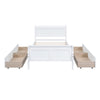Twin Size Platform Bed With 4 Drawers And Streamlined Headboard & Footboard - White
