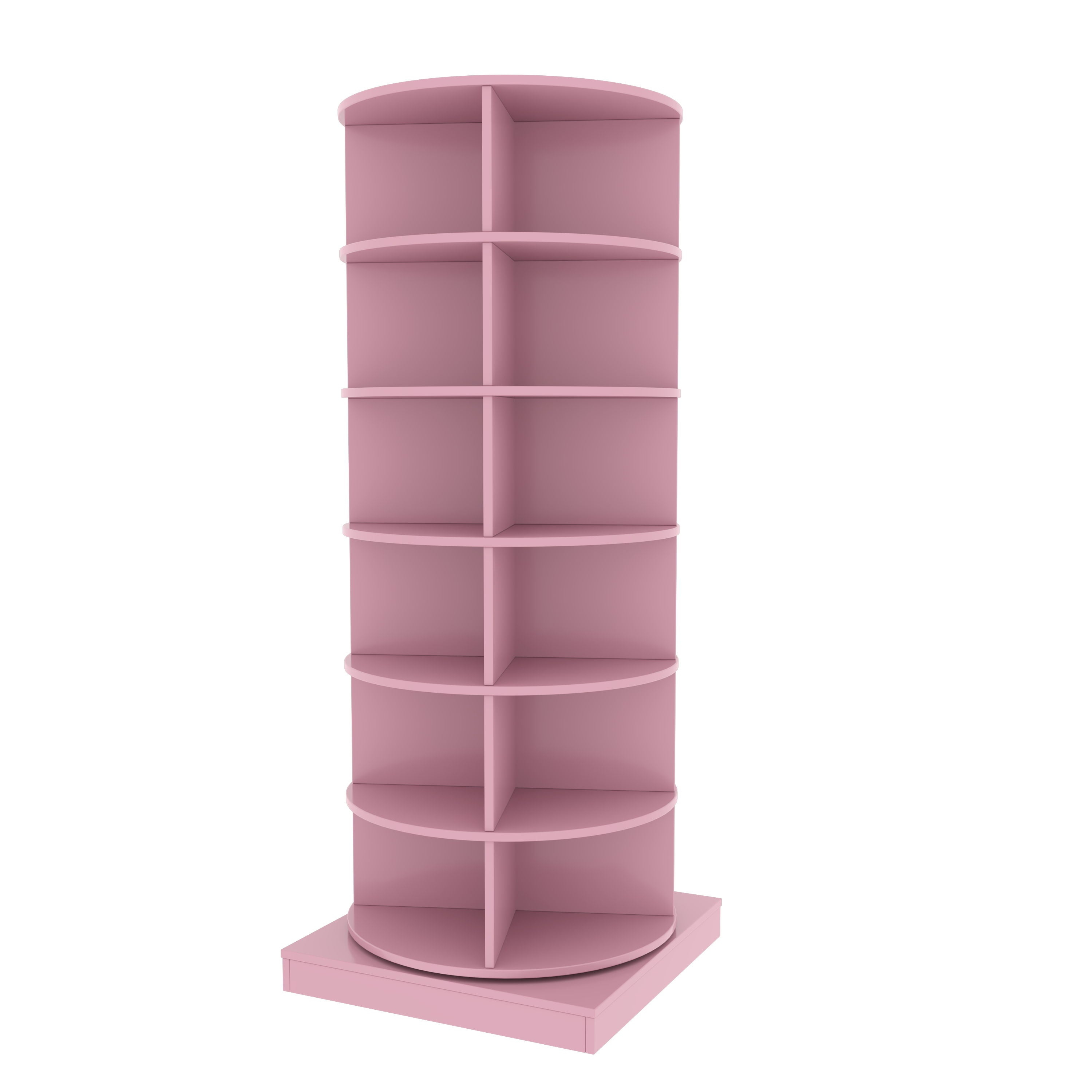 360 Rotating Shoe Cabinet 6 Layers - Pink