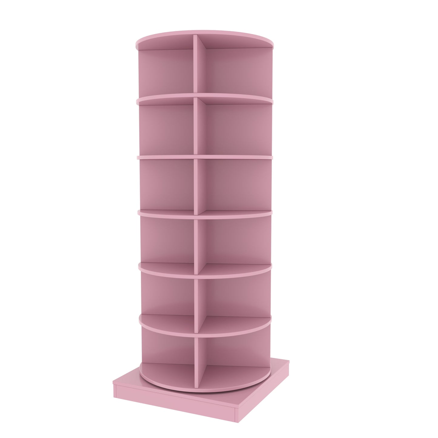 360 Rotating Shoe Cabinet 6 Layers - Pink