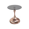 Modern Minimalist Coffee Table Carbon Steel Legs Tempered Glass Top - Rose Gold