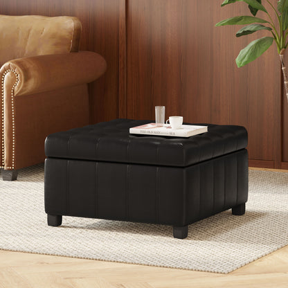 Storage Ottoman For Living Room, Bedroom - Black