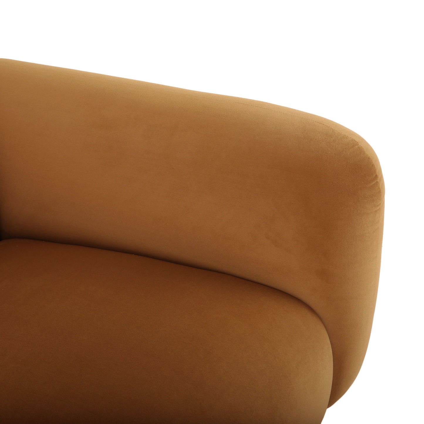 Sway - Upholstered Loveseat With Wood Legs And Round Arms - Yellow