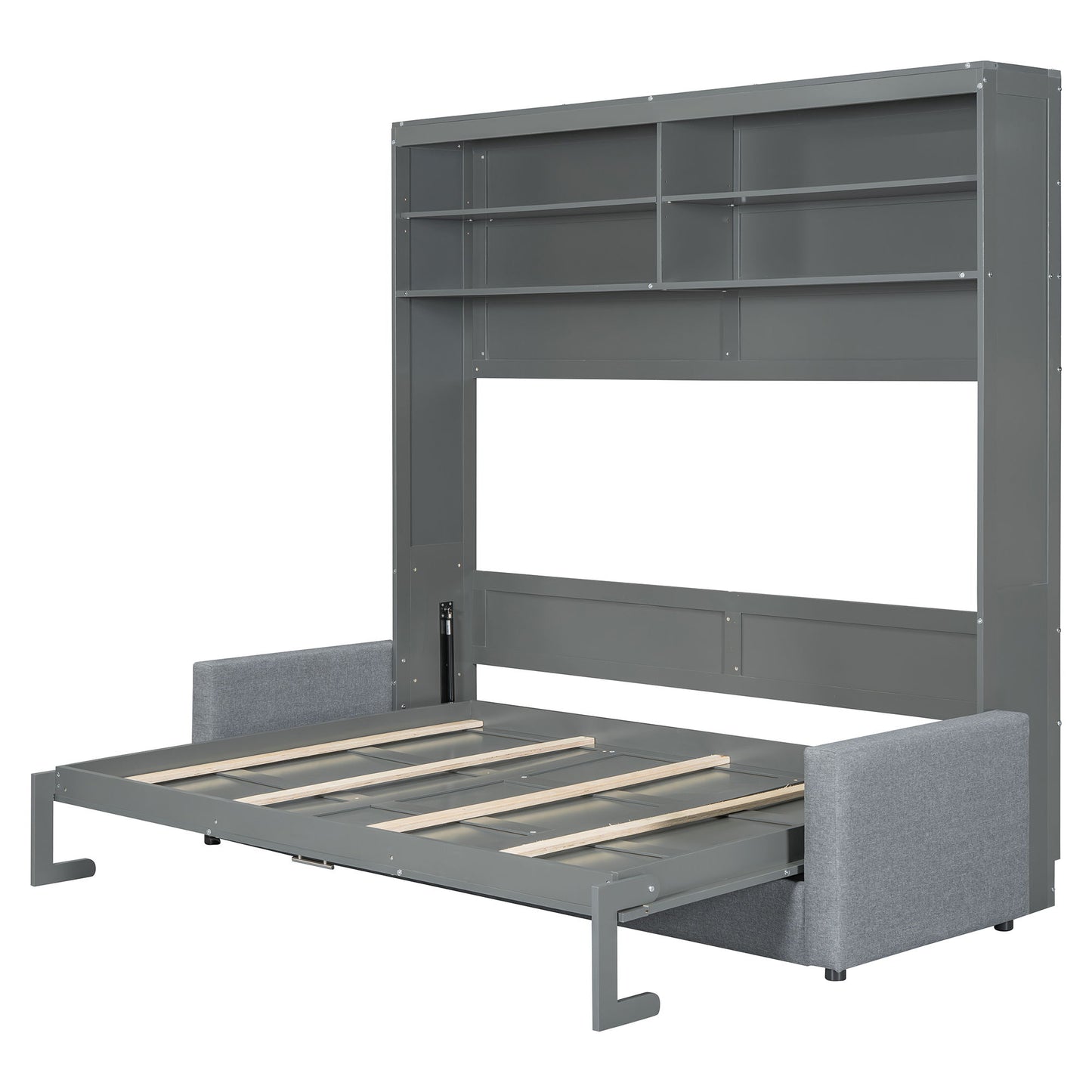 Queen Size Murphy Wall Bed With Sofa - Gray