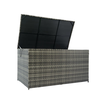 Outdoor Storage Box, 200 Gallon Wicker Patio Deck Boxes With Lid, Outdoor Cushion Storage For Kids Toys, Pillows, Towel - Gray
