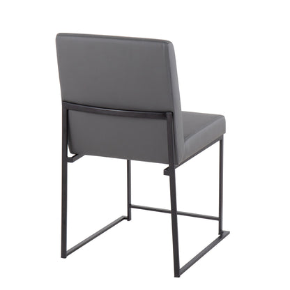 Fuji - Contemporary High Back Dining Chair (Set of 2) - Black / Gray