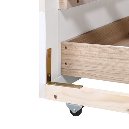 Daybed With Trundle And Two Storage Drawers, Sofa Bed For Bedroom - White
