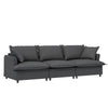 3 Seat Sofa Module For Modular Sectional Wide Seat Cloud Couch With Throw Pillows Upholstered - Gray