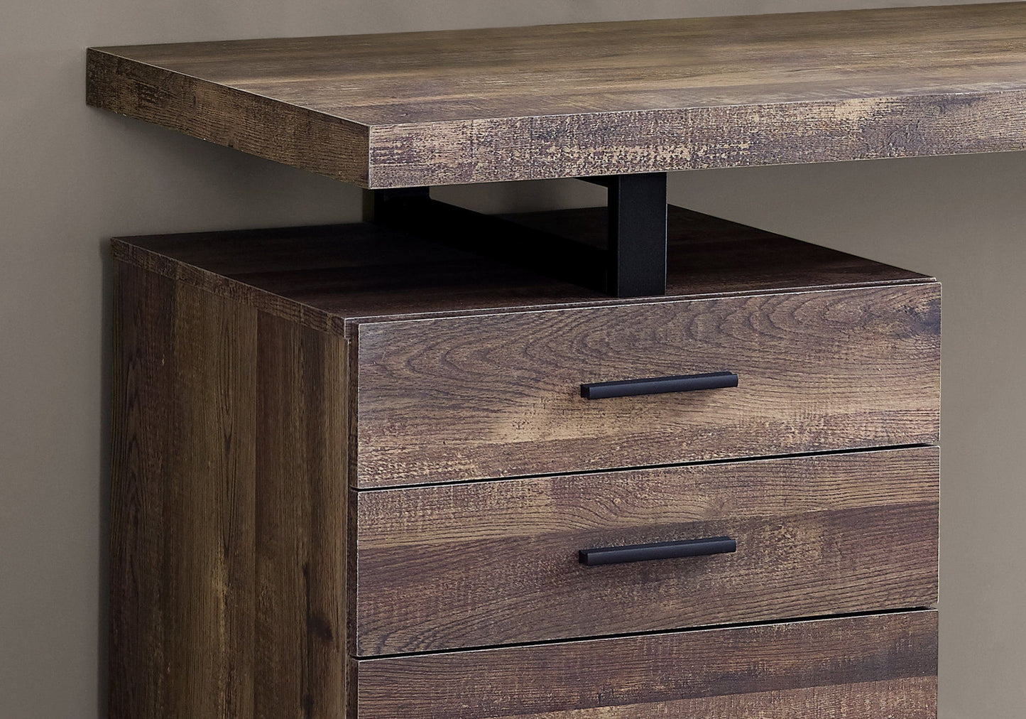 Computer Desk For Home Office, Laptop, Left, Right Set - Up, Storage Drawers, Contemporary & Modern - Brown