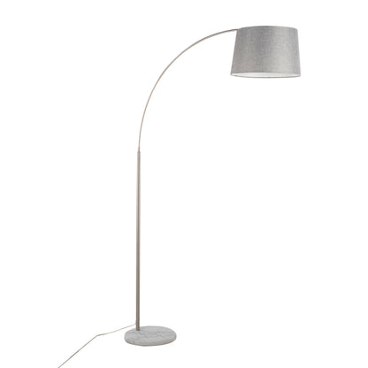 March - Contemporary Floor Lamp - Nickel / Gray