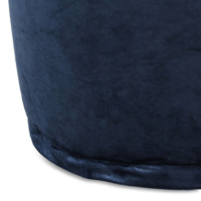 Shimon - Cylinder Pouf Ottoman Floor Cushion Cobalt - Blue