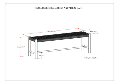 Dahlia - Outdoor Indoor Bench - Gray