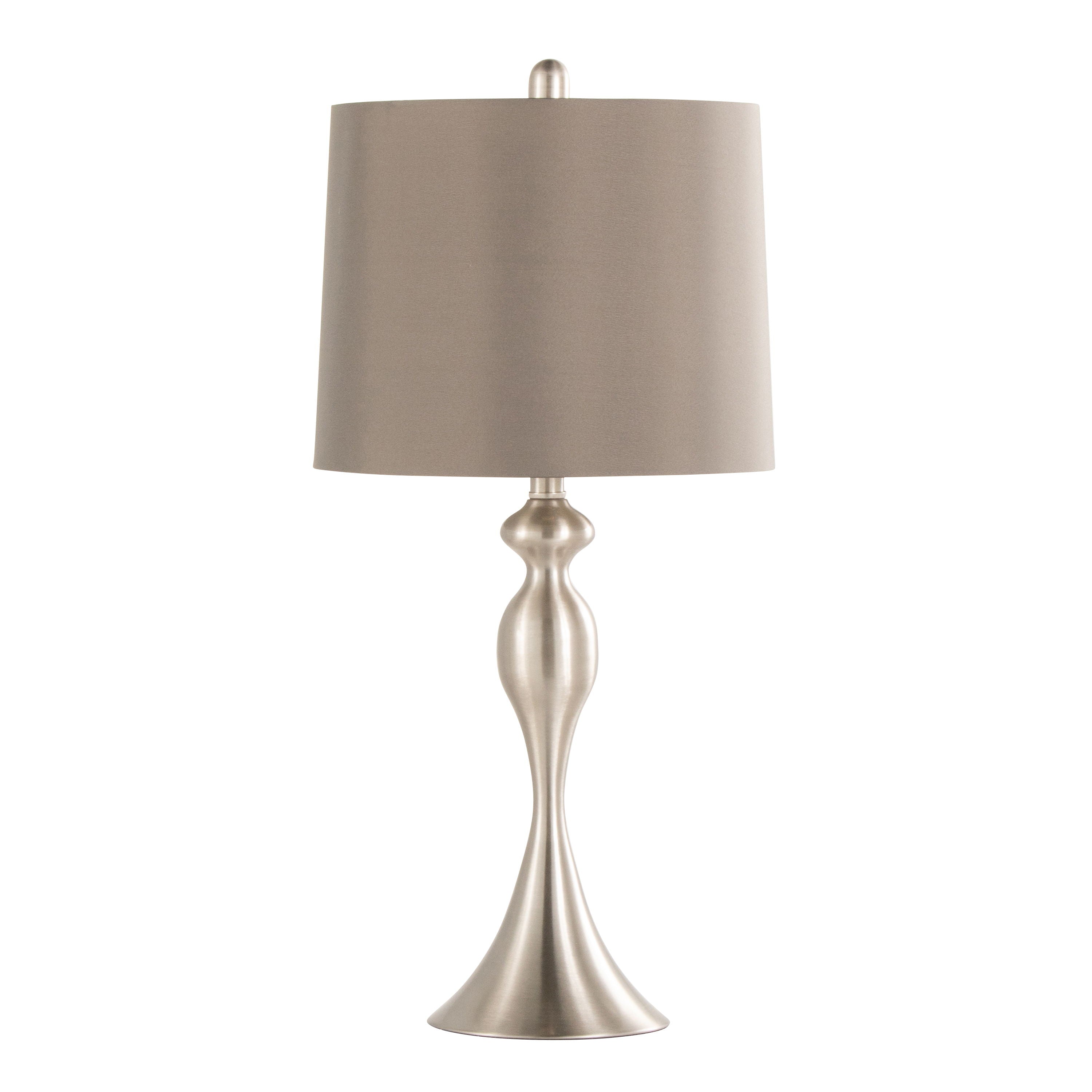 Ashland - Contemporary Table Lamp (Set of 2) - Nickel / Taupe Satin