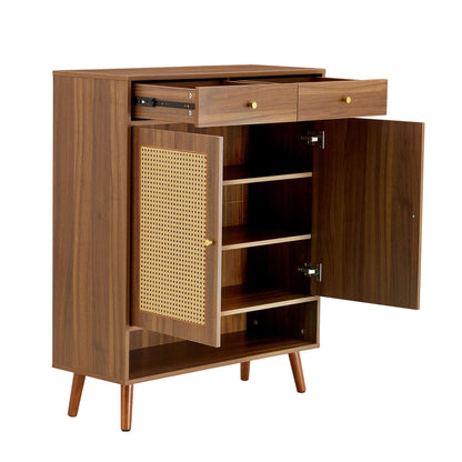 Multi Functional Modern Minimalist Shoe Cabinet Perfectly Blends Into Nordic, Japanese, And Industrial Style Homes - Walnut