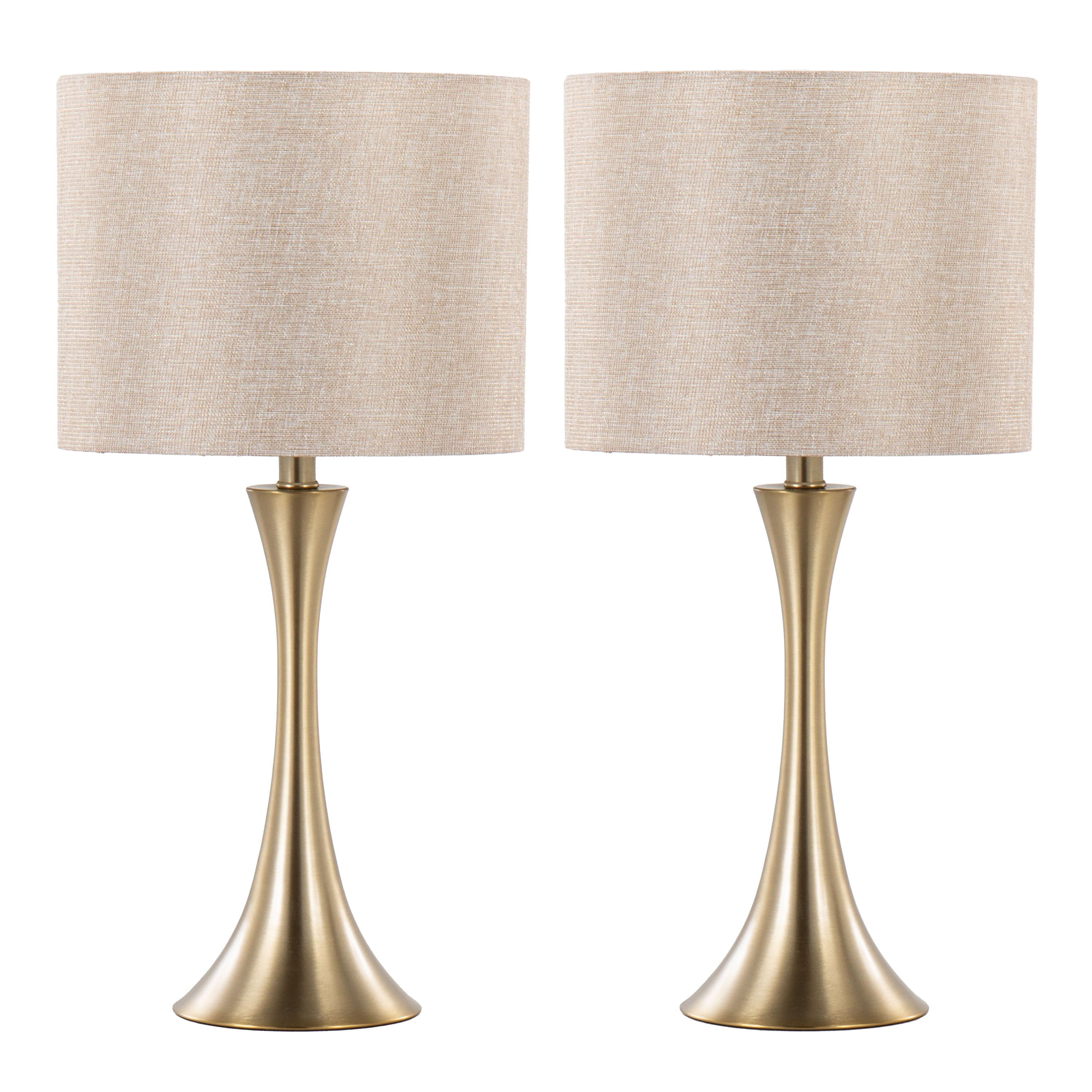 Lenuxe - Contemporary Table Lamp (Set of 2) - Golden Metallic