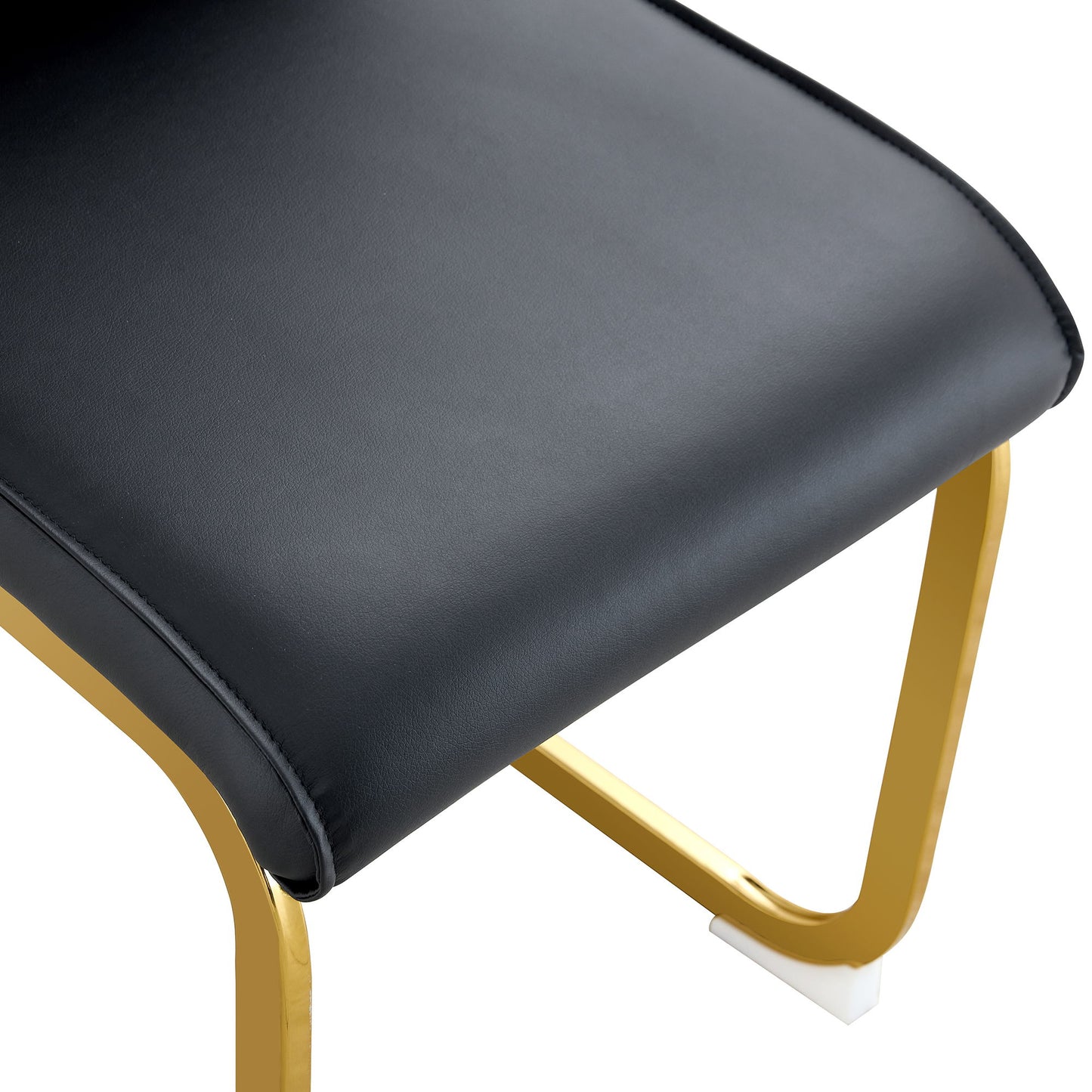 Luxurious And Minimalist Chair Covers, 2 High Elasticity Dining Chairs Arched Legs - Black / Gold