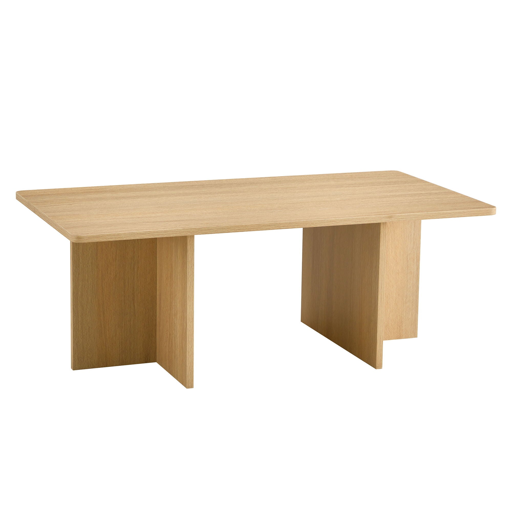Modern Triangular Support Coffee Table, Lightweight And Stable, Perfectly Integrating Nature And Industry - Light Wood