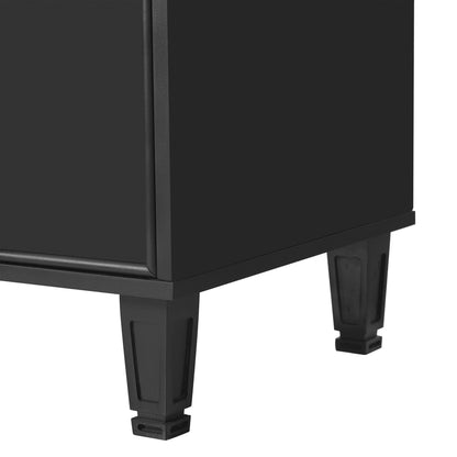 Modern Solid Wood And 24" Bathroom Vanity With Sink, Deep Drawer, Door Shelf, 2 Tier Basket - Black