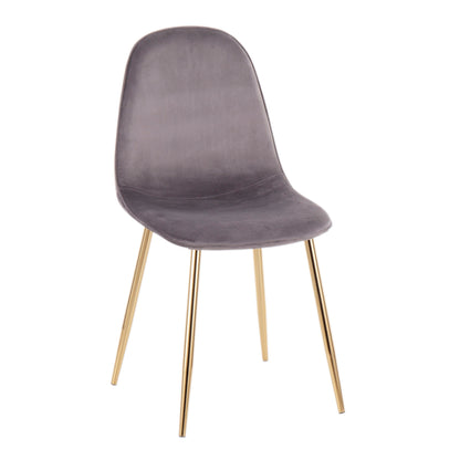 Pebble - Contemporary Chair (Set of 2) - Gold / Gray